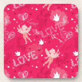 Valentinstag-Muster mit Cupid Untersetzer (Vorderseite)