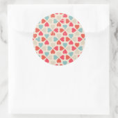 Valentinstag-Muster Runder Aufkleber (Tasche)