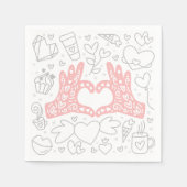 Valentinstag Muster Serviette (Vorderseite)