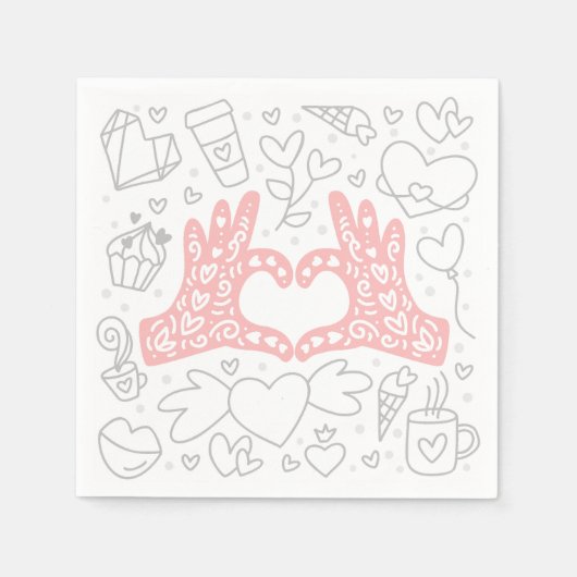 Valentinstag Muster Serviette (Vorderseite)