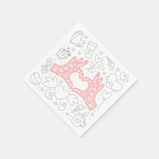 Valentinstag Muster Serviette (Ecke)