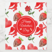 Valentinstag-Muster Weinetikett (Einzelnes Label)