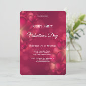 Valentinstag-Nacht-Party Einladung (Stehend Vorderseite)
