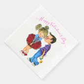 Valentinstag Neapel mit romantischem Paar Serviette (Ecke)