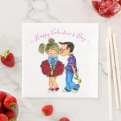 Valentinstag Neapel mit romantischem Paar Serviette (Beispiel)