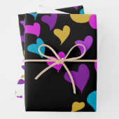 Valentinstag Neon Hearts Pattern Geschenkpapier Set (Beispiel)