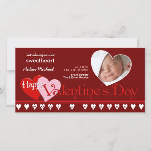 Valentinstag - Neue Baby-Ankündigung Feiertagskarte
