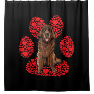 Valentinstag Newfie dog Liebe paart gift Duschvorhang