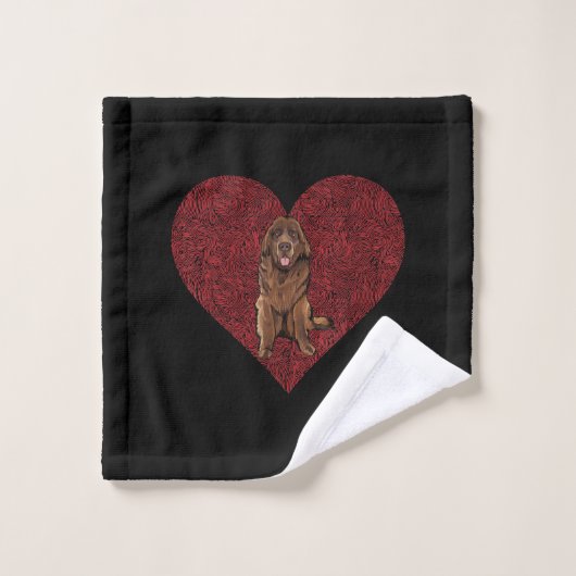 Valentinstag | Newfie Lover Present Waschlappen (Waschlappen)