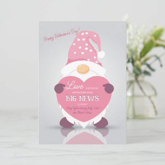 Valentinstag News Schwangerschaftsankündigung Ankündigung (Stehend Vorderseite)