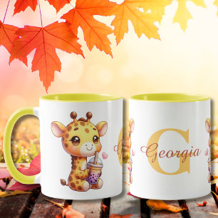 Valentinstag Niedlich Giraffe Liebe Boba Tasse