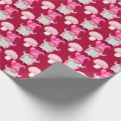 Valentinstag Niedlich Gnomes Muster rosa Geschenkpapier (Ecke)