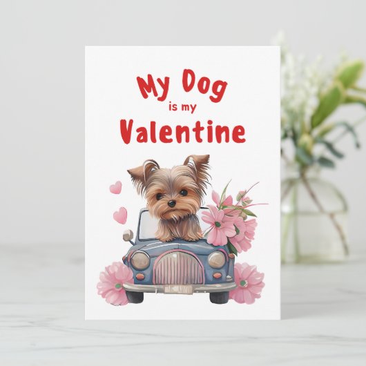 Valentinstag Niedlich Hunde Foto Ferienkarte Einladung (Stehend Vorderseite)