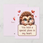 Valentinstag Niedlich Igel Liebe Feiertagskarte (Vorne/Hinten)