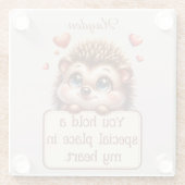 Valentinstag Niedlich Igel Liebe Glasuntersetzer (Rückseite)