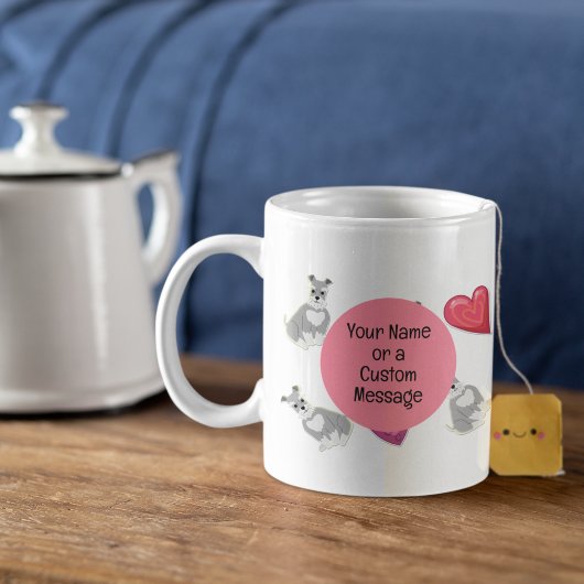 Valentinstag Niedlich Miniatur Schnauzer Pet Dog C Kaffeetasse