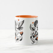 Valentinstag niedlich orangefarbener Herzkupfer Tasse (Zentrum)