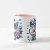 Valentinstag niedlich rosa aquamarines Cupid Tasse (Zentrum)