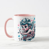 Valentinstag niedlich rosa aquamarines Cupid Tasse (Links)