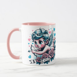 Valentinstag niedlich rosa aquamarines Cupid Tasse