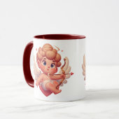 Valentinstag niedlich rosa Cupid Tasse (Vorderseite Links)