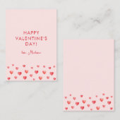 Valentinstag niedlich Rosa Herz Mitteilungskarte (Vorne/Hinten)