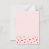 Valentinstag niedlich Rosa Herz Mitteilungskarte (Rückseite)