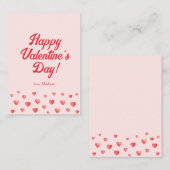 Valentinstag niedlich Rosa Herz Mitteilungskarte (Vorne/Hinten)