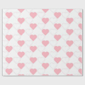 Valentinstag Niedlich rosa Herzmuster Weiß Geschenkpapier (Flach)