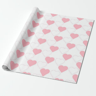 Valentinstag Niedlich rosa Herzmuster Weiß Geschenkpapier