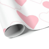 Valentinstag Niedlich rosa Herzmuster Weiß Geschenkpapier (Rolleneckpunkt)