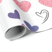 Valentinstag niedlich rosa und lila Herz Geschenkpapier (Rolleneckpunkt)