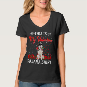 Valentinstag Niedlich Sibirischer Husky Hund Herz T-Shirt