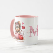 Valentinstag Niedlich Yorkshire Terrier Dog Tasse (Vorderseite Links)
