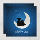Valentinstag Niedliche Cat Dog Liebe Feiertagskarte (Vorne/Hinten)