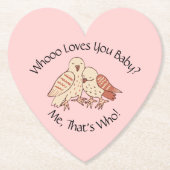 Valentinstag Niedliche Eulen Wer Lieben Sie Baby? Untersetzer (Vorderseite)