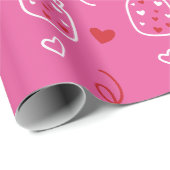 Valentinstag Niedliche Herzkranzgefäße Geschenkpapier (Rolleneckpunkt)