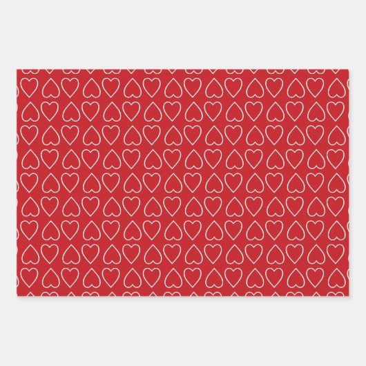 Valentinstag niedliche Herzmuster Geschenkpapier Set (Vorderseite)