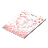 Valentinstag Niedliche Kinder und rote Herzen Notizblock (Rotiert)