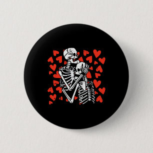 Valentinstag Niedliche Knochen Schädellov Button