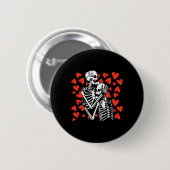 Valentinstag Niedliche Knochen Schädellov Button (Vorne & Hinten)