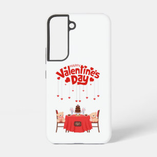 Valentinstag Niedliche Schokolade Herz Teddy Bären Samsung Galaxy Hülle
