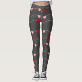 Valentinstag Niedliche String Hearts Rosa Romantik Leggings (Vorderseite)