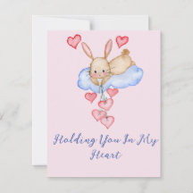 Valentinstag Niedlicher Aquarellhase mit Ballons