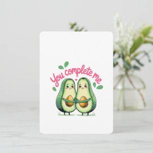 Valentinstag Niedlicher Avocado Sie schließen mich Feiertagskarte
