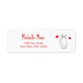 Valentinstag Niedlicher Cat Cartoon Rücksendeadres (Vorne)