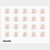 Valentinstag Niedlicher Fox Couple Custom Initials Runder Aufkleber (Blatt)