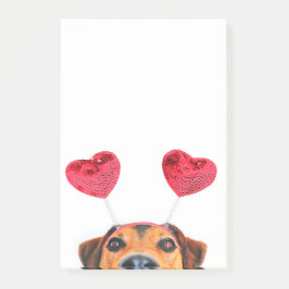 Valentinstag Niedlicher Funny Dog Heart Headband Post-it Klebezettel