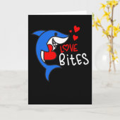 Valentinstag Niedlicher Hai Liebe Bites Funny Retr Karte (Gelbe Blume)