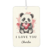Valentinstag niedlicher Panda mit Herzname Foto Autolufterfrischer